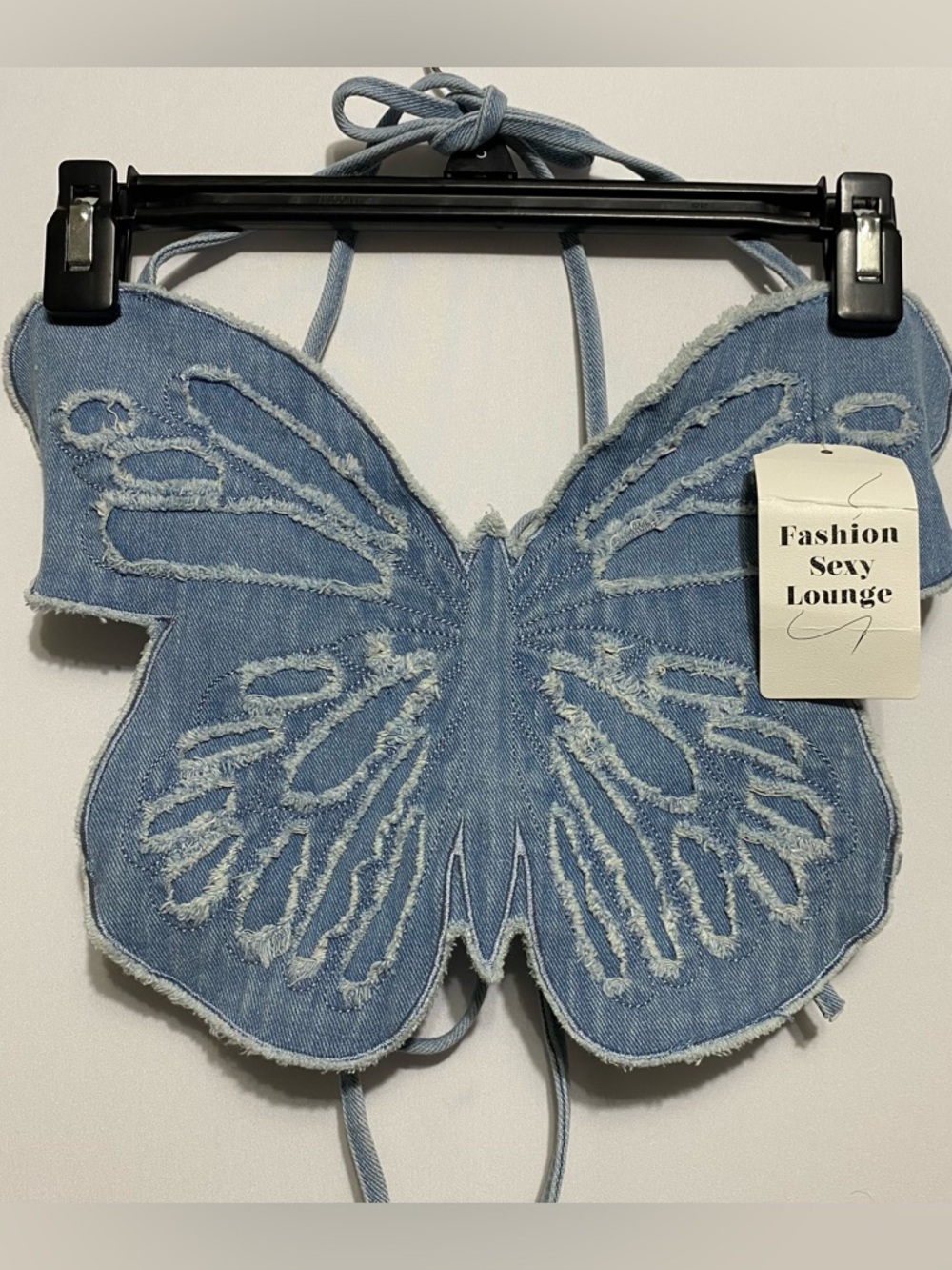 Women Y2K Butterfly Jeans Crop Top Backless Strap Sexy Party Beach Mini Vest Tee